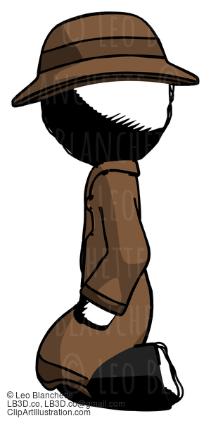Ink Detective Man Kneeling Left #924