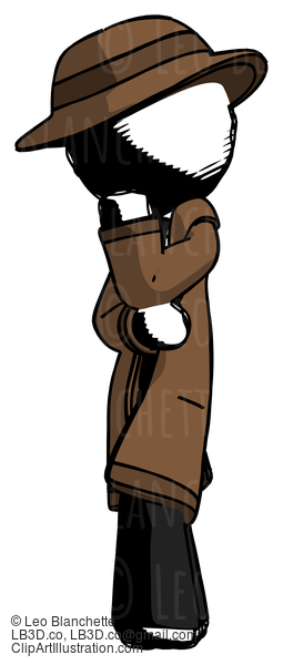 Ink Detective Man Thinking, Wondering, Or Pondering #929