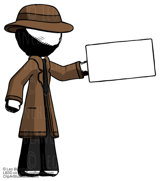 Ink Detective Man Holding Large Envelope #952