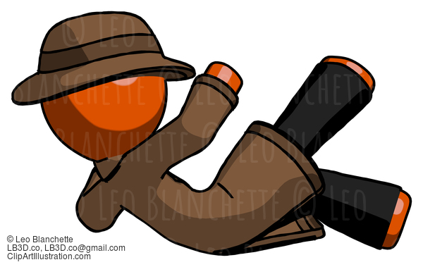 Orange Detective Man Falling Backwards #1307