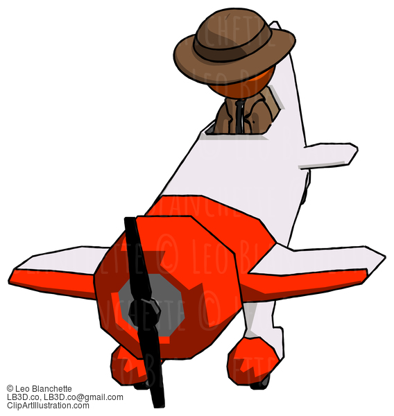 Orange Detective Man In Geebee Stunt Plane Descending Front Angle View #1345