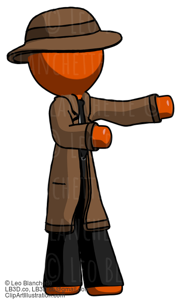 Orange Detective Man Presenting Something To His Left #1371