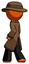 Orange Detective man walking away direction left view