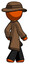 Orange Detective man walking away direction right view