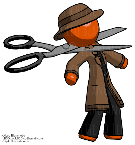 Orange Detective Man Scissor Beheading Office Worker Execution #1466