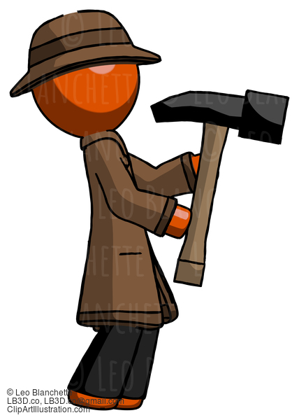 Orange Detective Man Hammering Something On The Right #1475