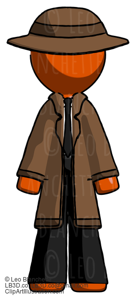 Orange Detective Man Standing Facing Forward #1478