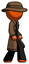 Orange Detective man walking turned right front view