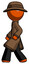 Orange Detective man walking left side view