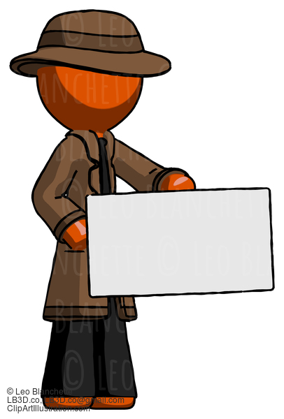 Orange Detective Man Presenting Large Envelope #1507