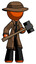 Orange Detective Man with sledgehammer standing ready to work or defend