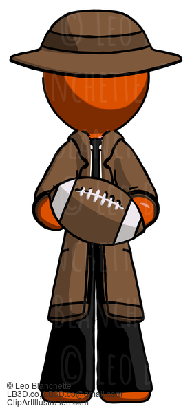 Orange Detective Man Giving Football To You #1542