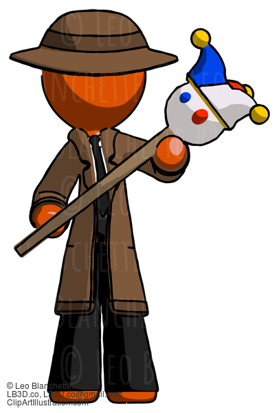 Orange Detective Man Holding Jester Diagonally #1545