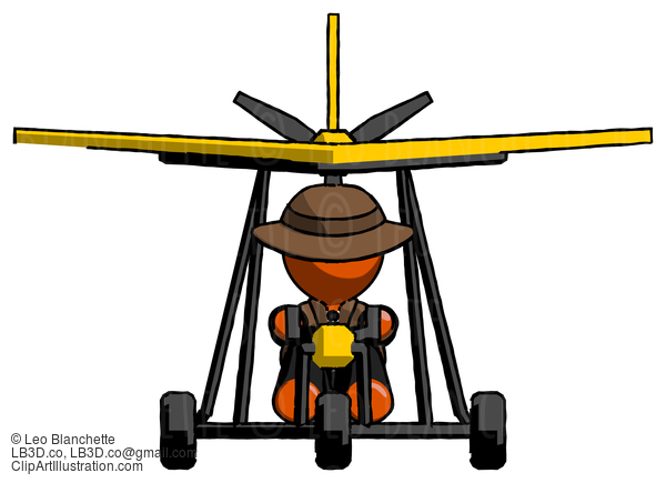 Orange Detective Man In Ultralight Aircraft Front View #1546