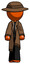 Orange Detective Man Walking Front View