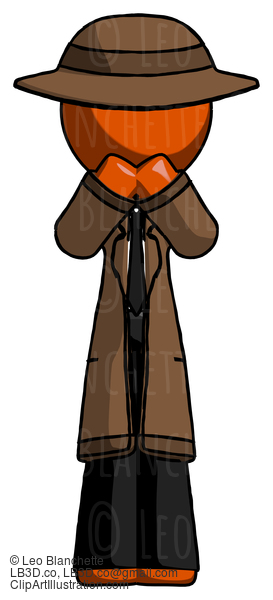 Orange Detective Man Laugh, Giggle, Or Gasp Pose #1585