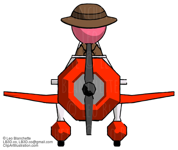 Pink Detective Man In Geebee Stunt Plane Front View #1603