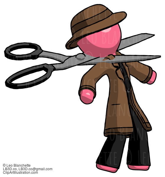 Pink Detective Man Scissor Beheading Office Worker Execution #1618