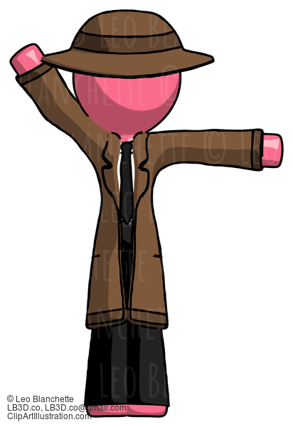 Pink Detective Man Directing Traffic Right #1627