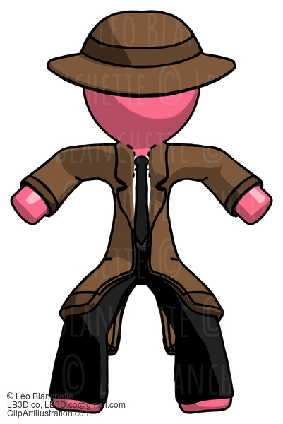 Pink Detective Male Sumo Wrestling Power Pose #1777