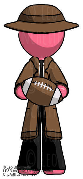 Pink Detective Man Giving Football To You #1779