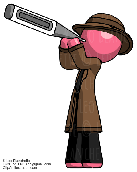 Pink Detective Man Thermometer In Mouth #1801