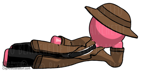 Pink Detective Man Reclined On Side #1812