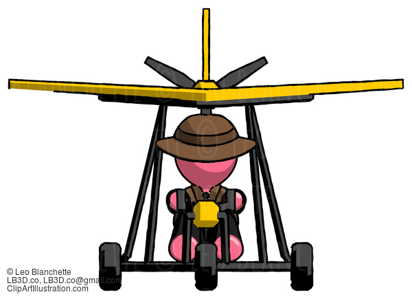 Pink Detective Man In Ultralight Aircraft Front View #1820