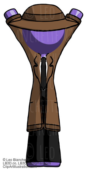 Purple Detective Man Hands Up #2811