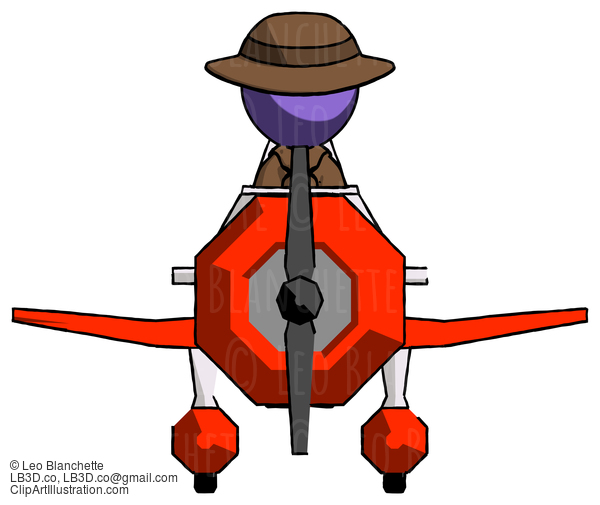 Purple Detective Man In Geebee Stunt Plane Front View #2814