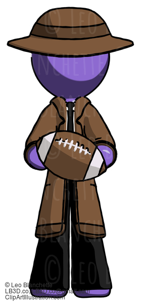 Purple Detective Man Giving Football To You #2844