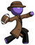 Purple Detective Man throwing football