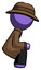 Purple Detective Man squatting facing right