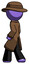 Purple Detective man walking away direction left view