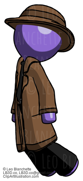 Purple Detective Man Floating Through Air Left #2877