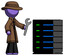 Purple Detective Man Server Administrator Doing Repairs