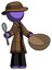 Purple Detective Man with empty bowl and spoon ready to make something