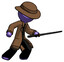 Purple Detective Man stabbing with ninja sword katana