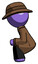 Purple Detective Man squatting facing left