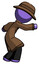 Purple Detective Man sneaking while reaching for something