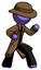 Purple Detective Man martial arts defense pose right