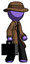 Purple Detective Man Walking With Briefcase To The Right
