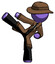 Purple Detective Man Ninja Kick Left