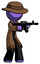 Purple Detective Man shooting automatic assault weapon
