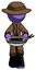 Purple Detective Man serving or presenting noodles