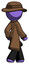 Purple Detective man walking away direction right view