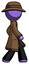 Purple Detective man walking right side view