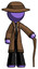 Purple Detective Man standing with hiking stick