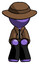 Purple Detective Man squatting facing front