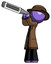 Purple Detective Man Thermometer In Mouth